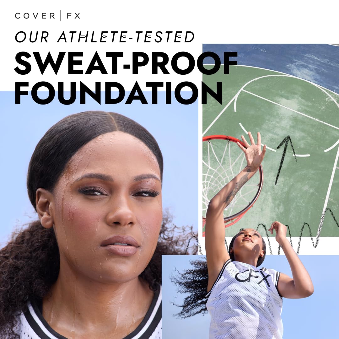 COVER FX Total Cover Cream Foundation - Shade D4 - Buildable Coverage - Natural Finish - Oil-Free - Sweat-Proof