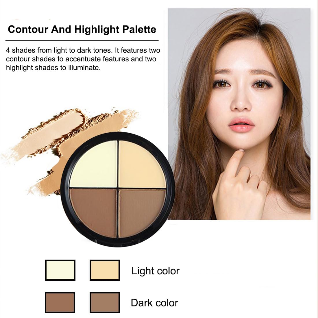 Contour and Highlight Palette Powder Contour Kit Concealing, Highlighting & Contouring Foundation/Concealer Makeup Palette Full Coverage for Conceal Trouble Spots Dullness