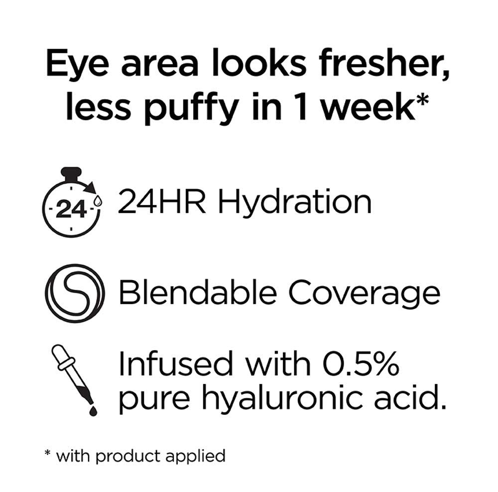 L’Oréal Paris True Match Eye Cream in a Concealer, 0.5% hyaluronic acid, Light W3-4, 0.4 fl. oz.