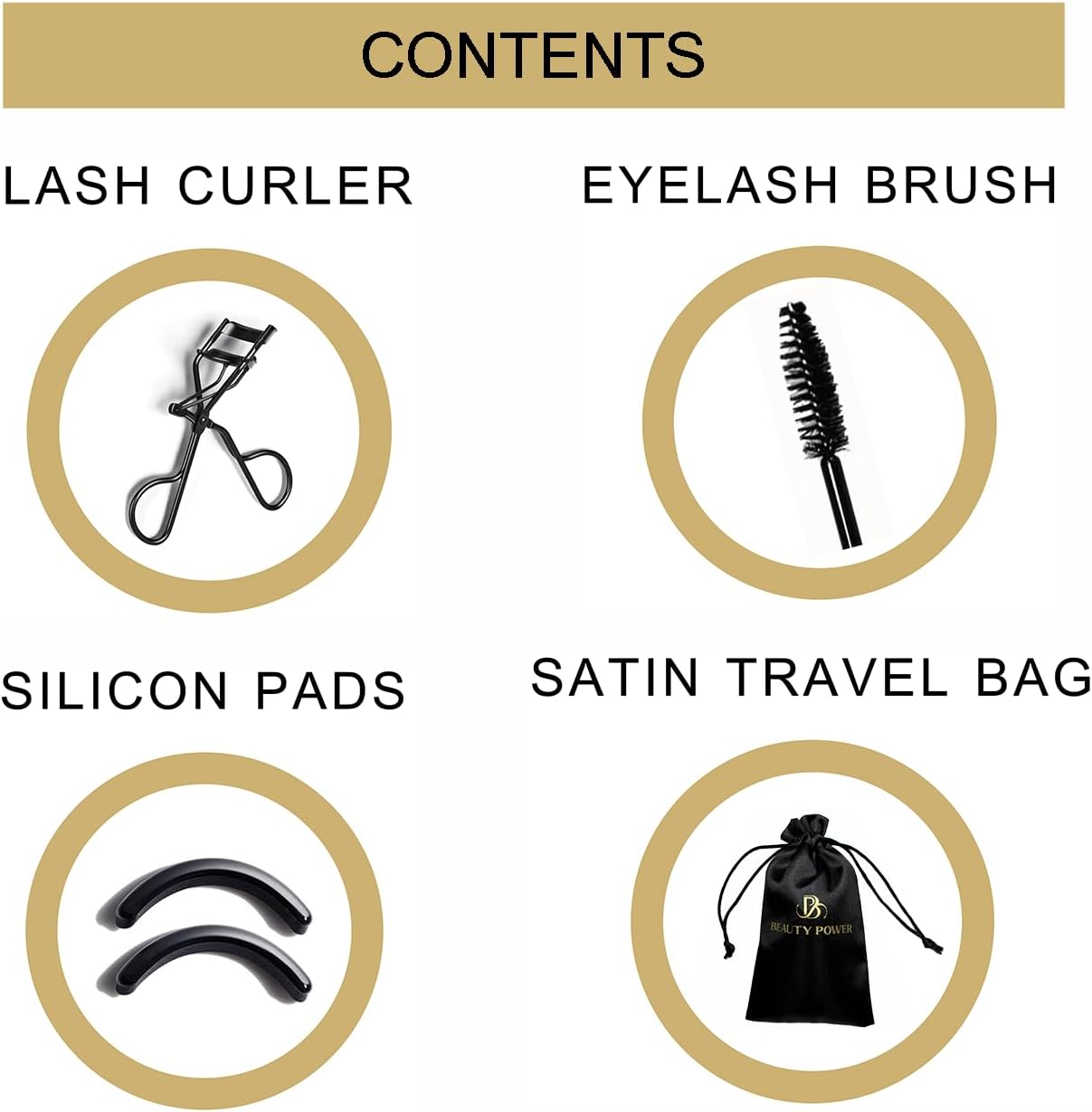 Eyelash Curler – Precision Lash Lift in Seconds with 5 Replacement Pads, Eyebrow Brush & Satin Travel Bag – Gentle & Safe, German Stainless Steel for Perfect Curls - Gift (Natural Curl)