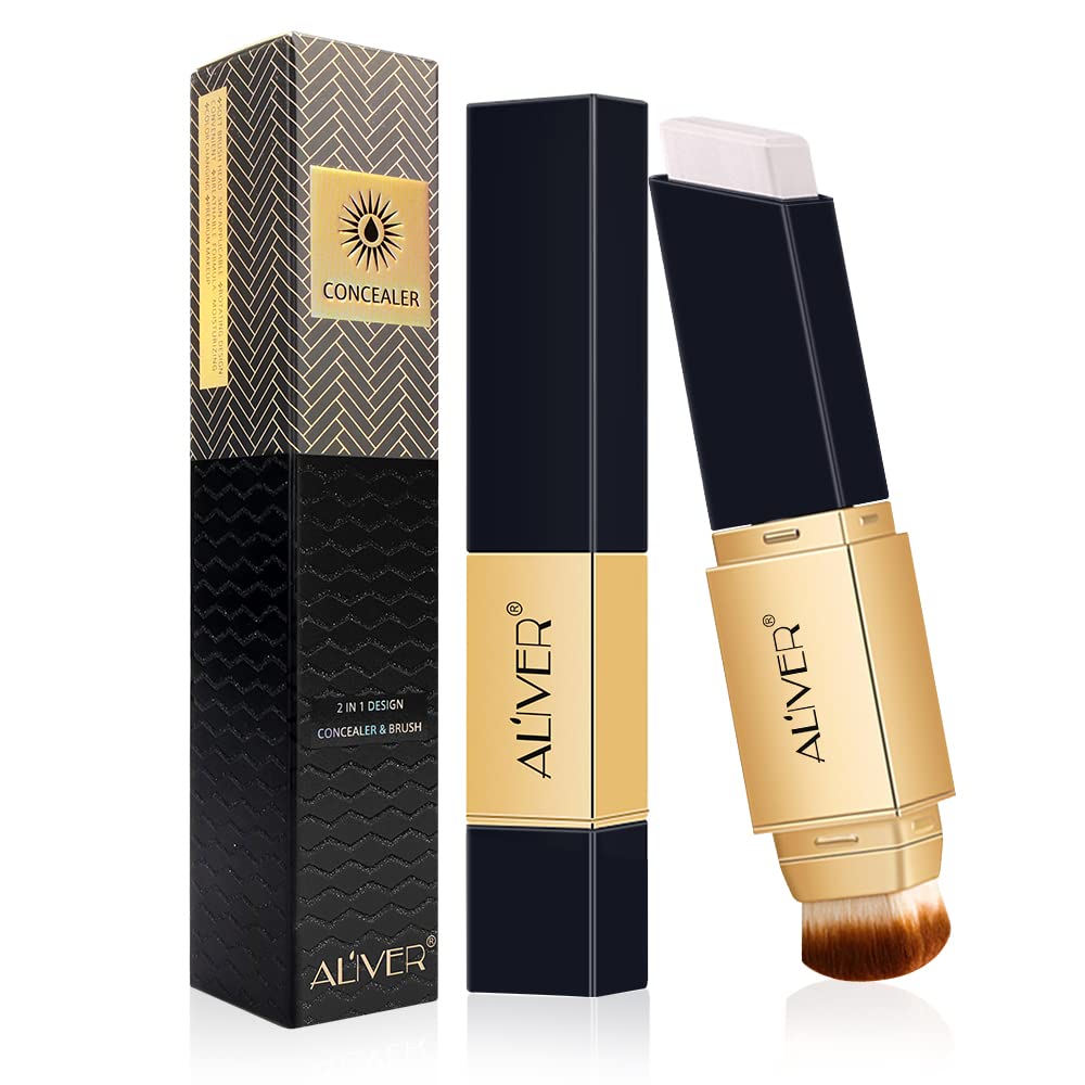 2 IN 1 Design Foundation & Brush, Face Makeup Foundation, Portable Makeup Concealers, Color Changing Foundation, Concealer Cover Concealer