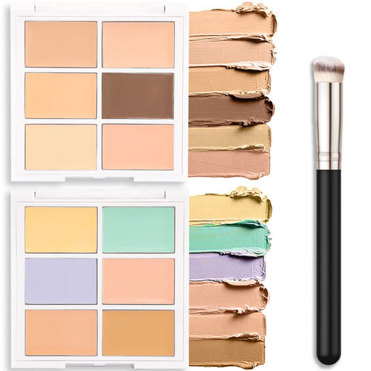 Concealer Cream Makeup Palette Color Corrector,Under Eye Brightener Concealer Dark Circle Concealer Palette,Waterproof Foundation Cream Based Makeup Palette Full Face Contour Kit for Beginners