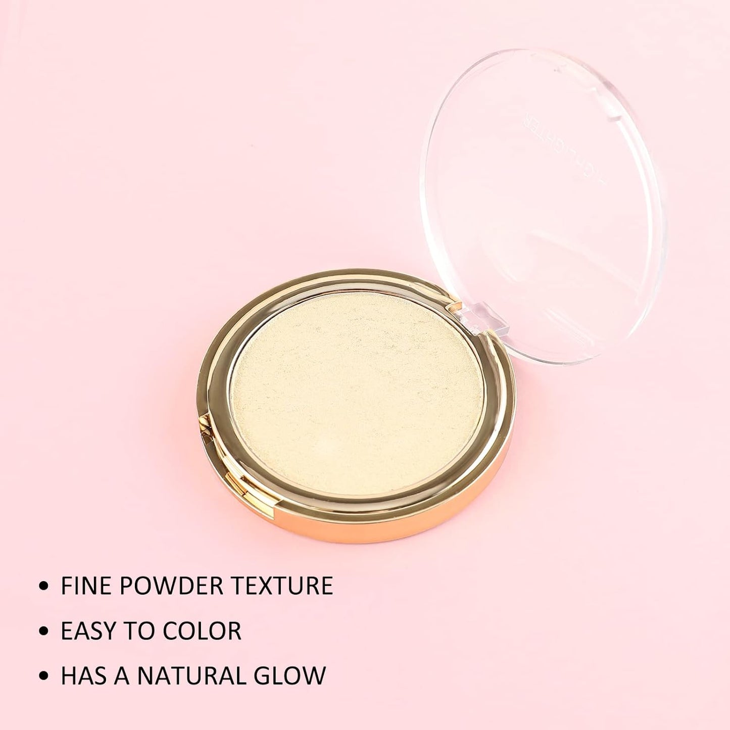 Boobeen Highlighter Powder Palette - Glow Shimmer Illuminator for Face Highlighter Makeup, Long Lasting Brighten Skin