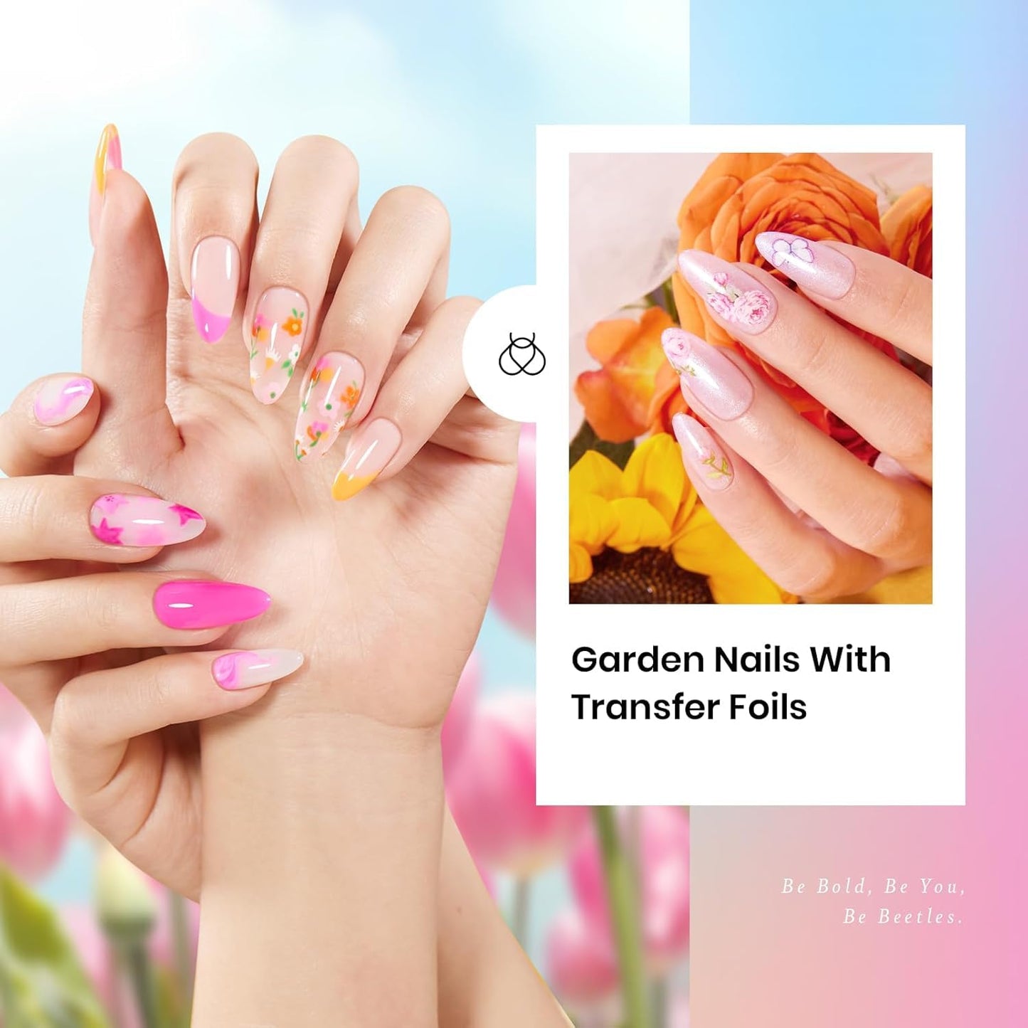 Beetles Gel Polish Kit, 36 colors Neon Gel Polish Blue Green Glitter Nail Polish with Nail Art Foil Glue Base Coat Glossy Top Coat Impressionist Garden DIY Salon Nail Manicure Kit Gifts