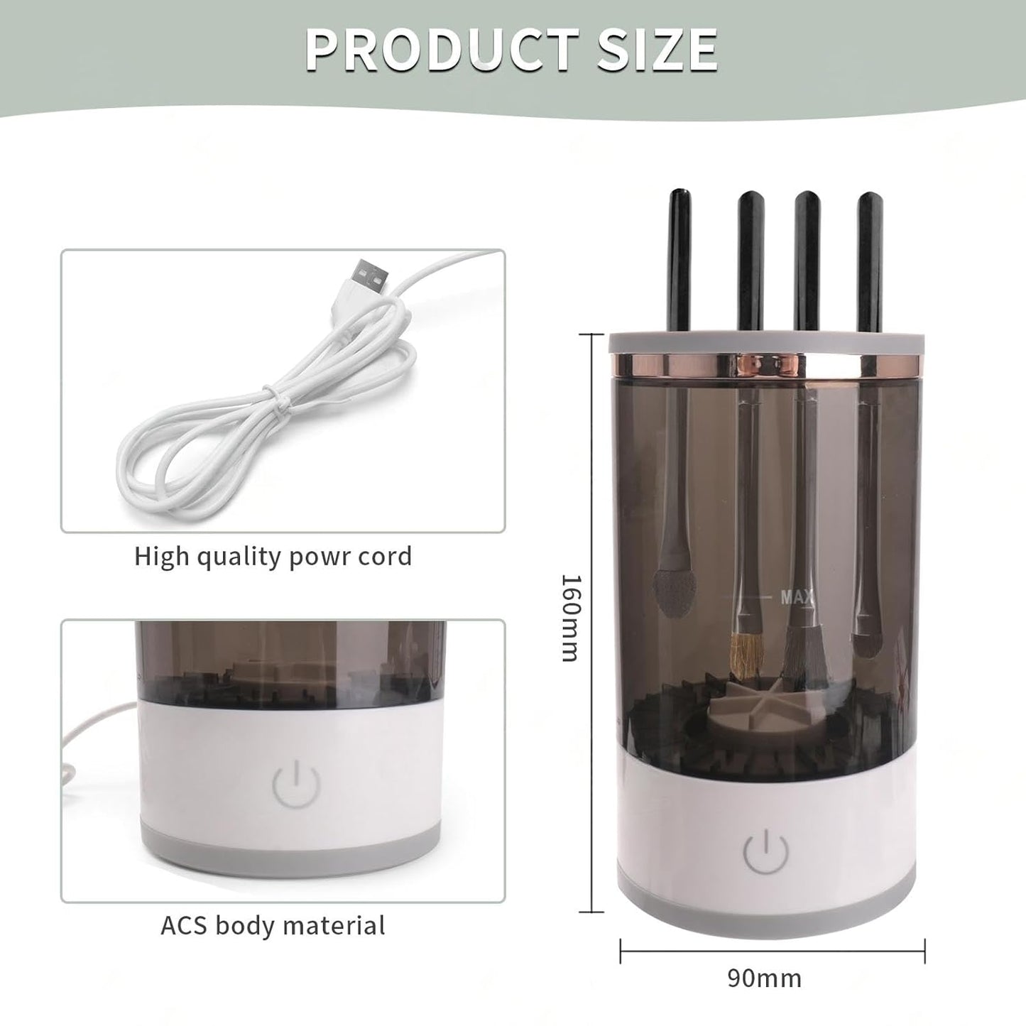 Electric Makeup Brush Cleaner, Machine For Deep Cleaning All Types Of Brushes,Multi-Use Cosmetic Brush Cleaner,Makeup Brush Sanitizer For Makeup Lovers & Professionals Brush Cleaner