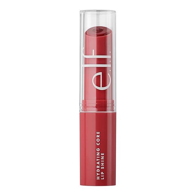 e.l.f. Hydrating Core Lip Shine, Conditioning & Nourishing Lip Balm, Sheer Color Tinted Lip Moisturizer, Joyful, 0.09 Oz