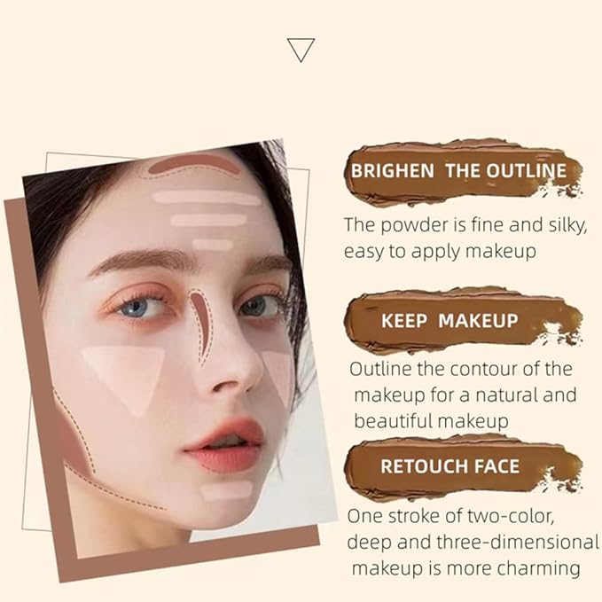 Double head outline pen, fluorescent pen stick, concealer, durable waterproof cosmetic pen, corrective makeup (#2)