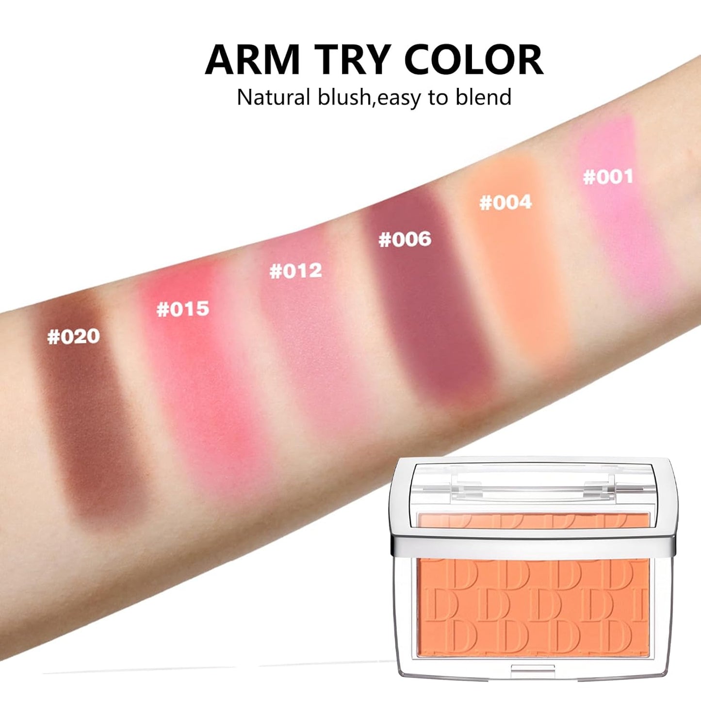 Embossed Blush, Palette Pink Dark Powder Blush Palette