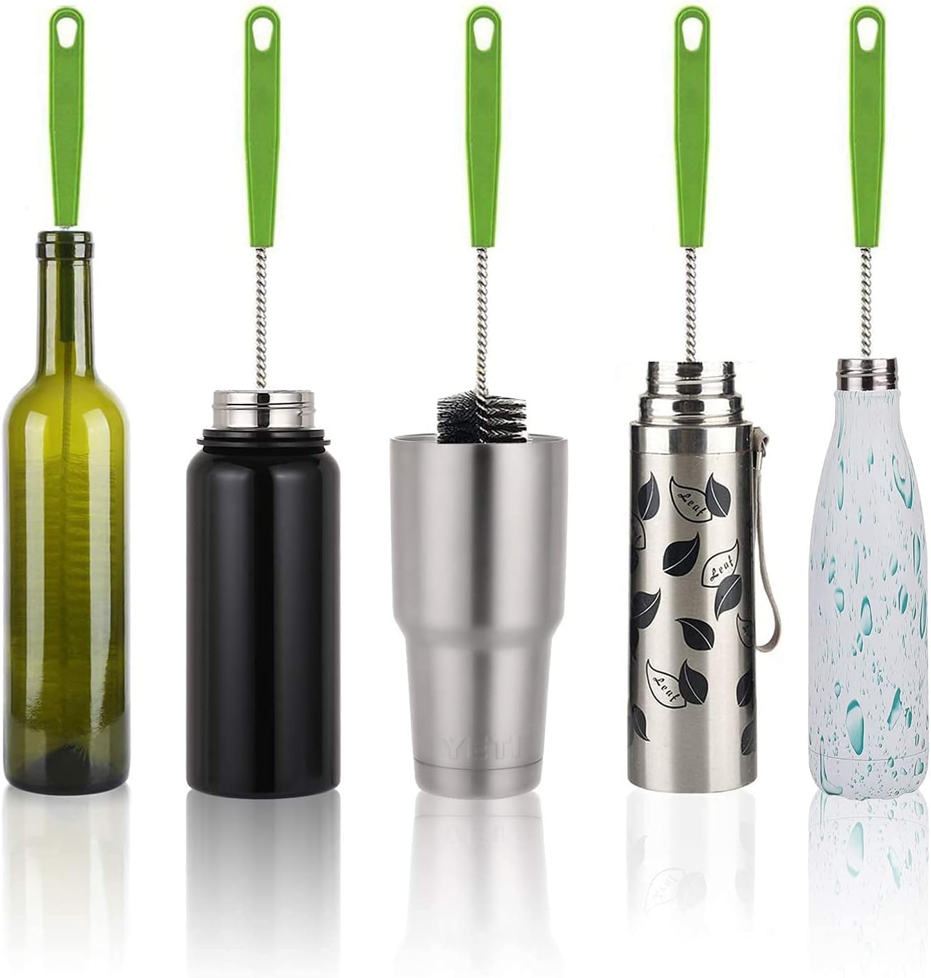 Bottle Brush, Bendable Long Handle Cleaner Brushes for Cleaning Neck Bottles, Baby Bottles, Water Bottles, Tumblers, Flask, Bird Feeder, Vase and Home Kitchen Sink Cleaning Brush