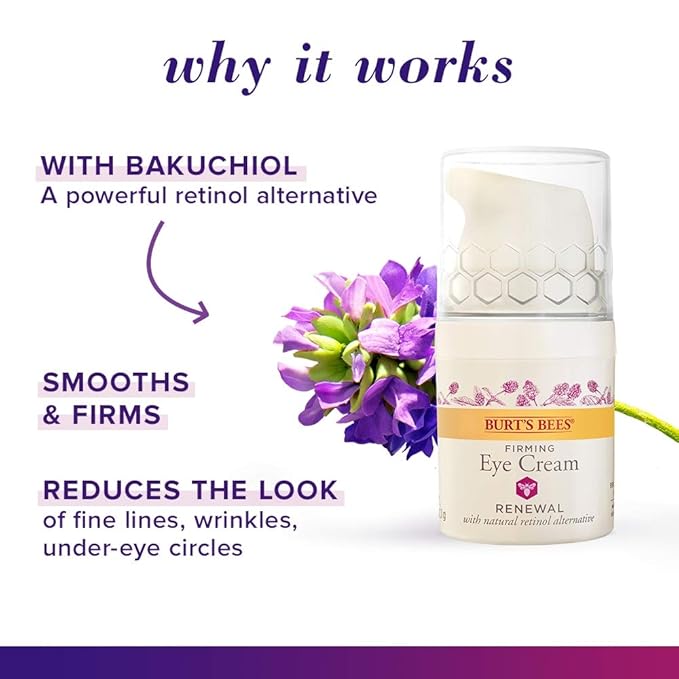 Burt's Bees Renewal Smoothing Eye Cream, Firming Eye Cream, 0.58 Ounce