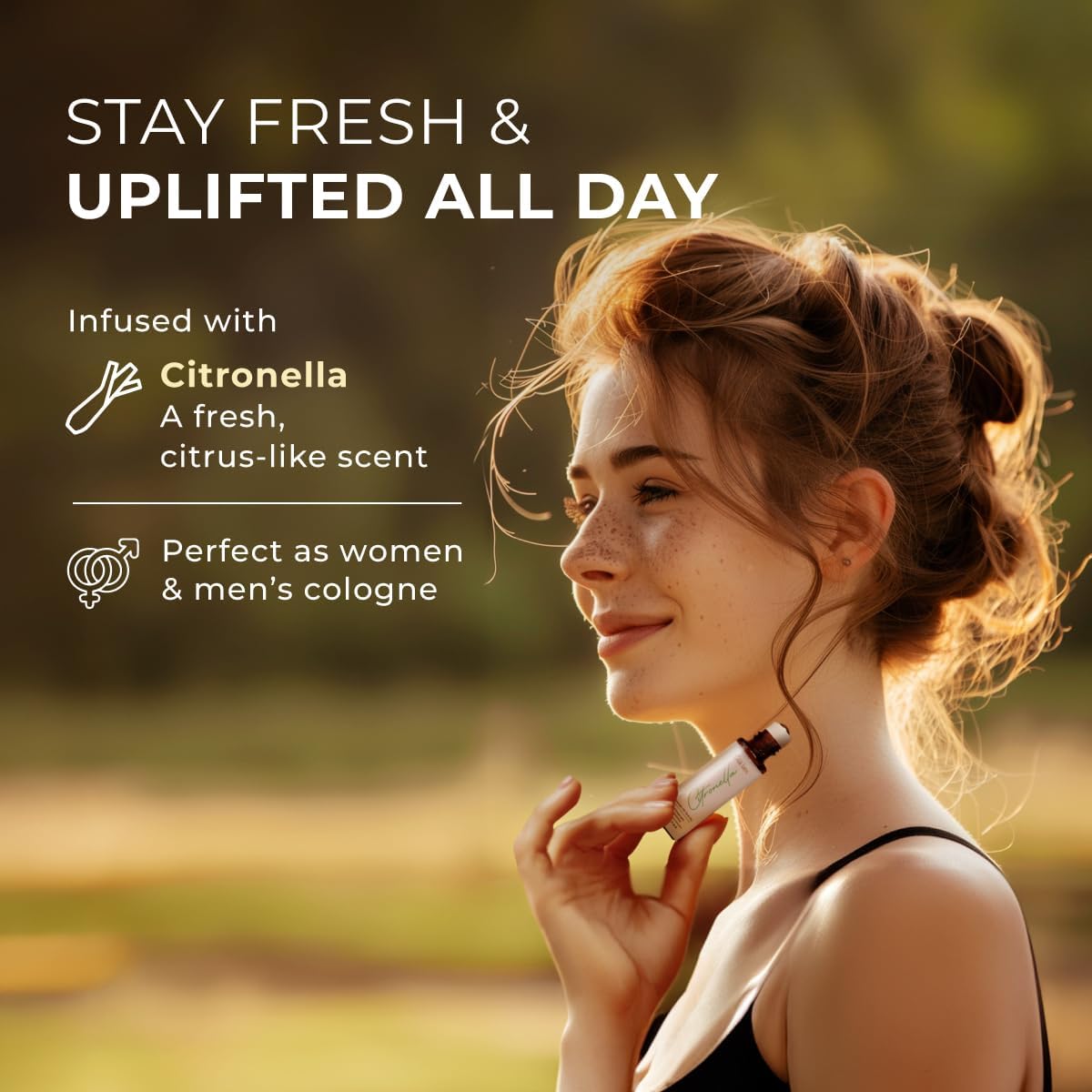 Gya Labs Citronella Essential Oil Roll on - 100% Pure Natural Citronella Oil Roller - Energizing Aromatherapy for Outdoor Protection, Travel Size (0.34 Fl Oz)