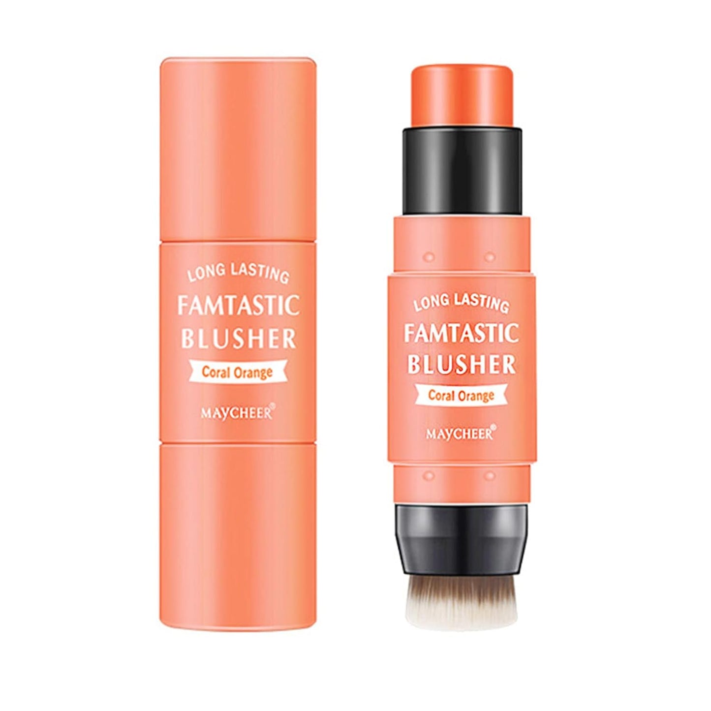 Cream Blush Stick with Brush,3 In 1 Cheek Blush & Lip Tint & Eyeshadow Makeup Stick,Long Lasting Waterproof Cheeks Cream Blush Makeup,Easy To Apply,for All Skin Tones #03