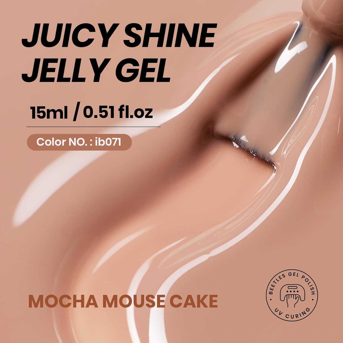 Beetles Nude Gel Nail Polish - 15ml Neutral Brown Base Color Fall Gel Polish Nail Concealer Mocha Sheer Translucent Effect Soak Off UV LED French Nail Art Manicure Gift for Women