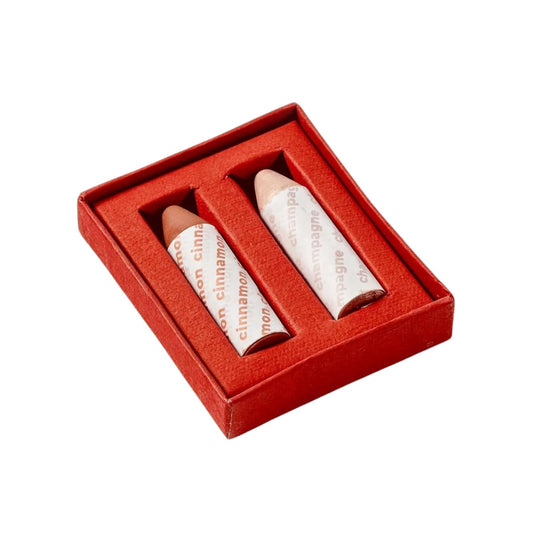 Axiology Multi Stick Crayons For Eyes, Lips, Cheeks Balmies Duo Gift Set Creamy Buildable Lightweight Moisturizing Blush Face Sticks Contour & Highlight All Day Wear Face Makeup (Cinnamon & Champagne)