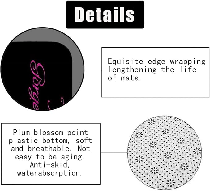 4PCS Hello Gorgeous Shower Curtain Set, Hot Pink High Heels Lipstick Makeup Fashion Girls Women Bathroom Decor, Waterproof Fabric Black Shower Curtain, Non-Slip Bath Mat Toilet Rug, Hot Pink