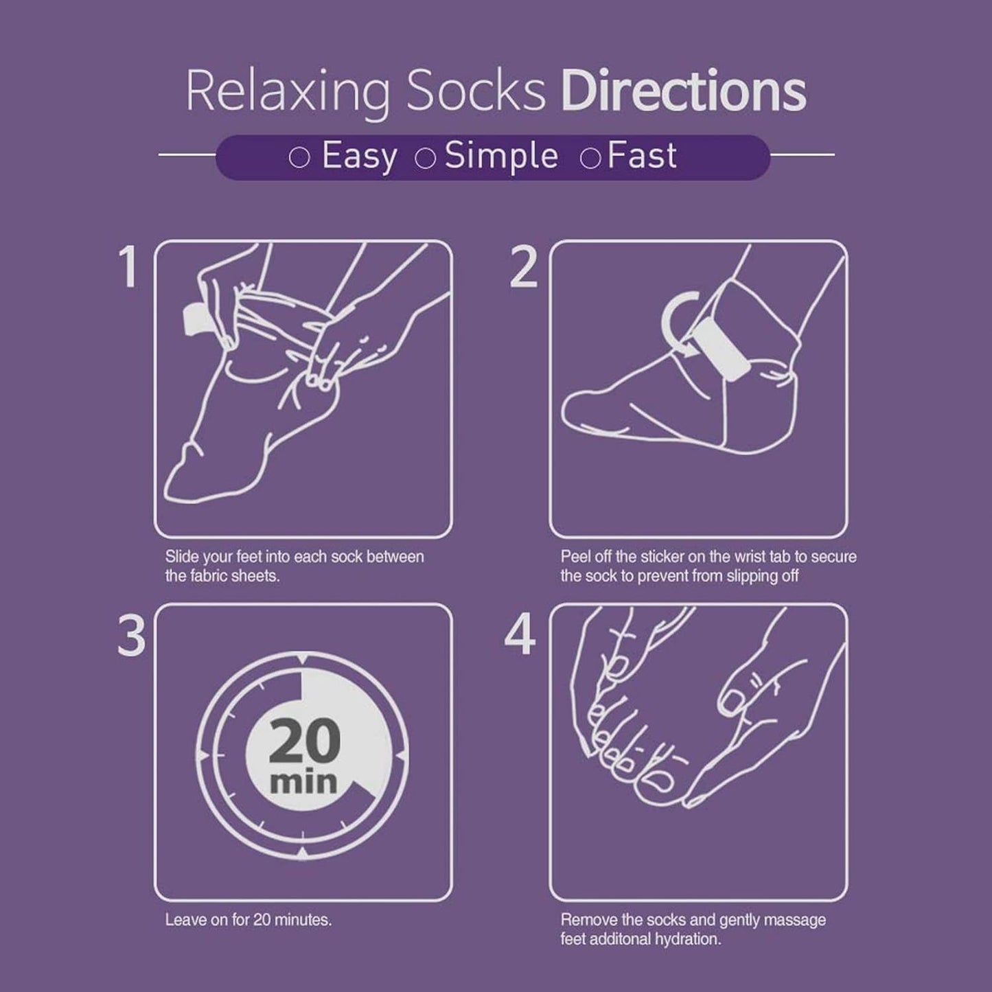 Epielle Relaxing Foot Masks 6 Pairs, Deep Moisturizing Socks for Dry Feet & Cracked Heels, Relax and Restore with Melatonin & Lavender Extract, Foot Spa & Self Care Gifts for Women, Korean Skin Care