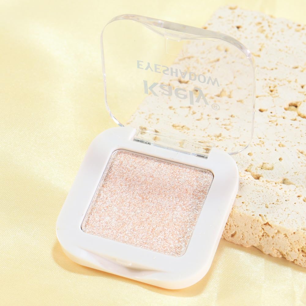 Glittler Single Eye Shadow Palette Makeup, Sheer White Sparkle Shimmer Monochrome Eyeshadow For Old Women, Pigmented Waterproof Sombras Para Ojos, Vegan, Talc, Paraben & Cruelty Free, 02