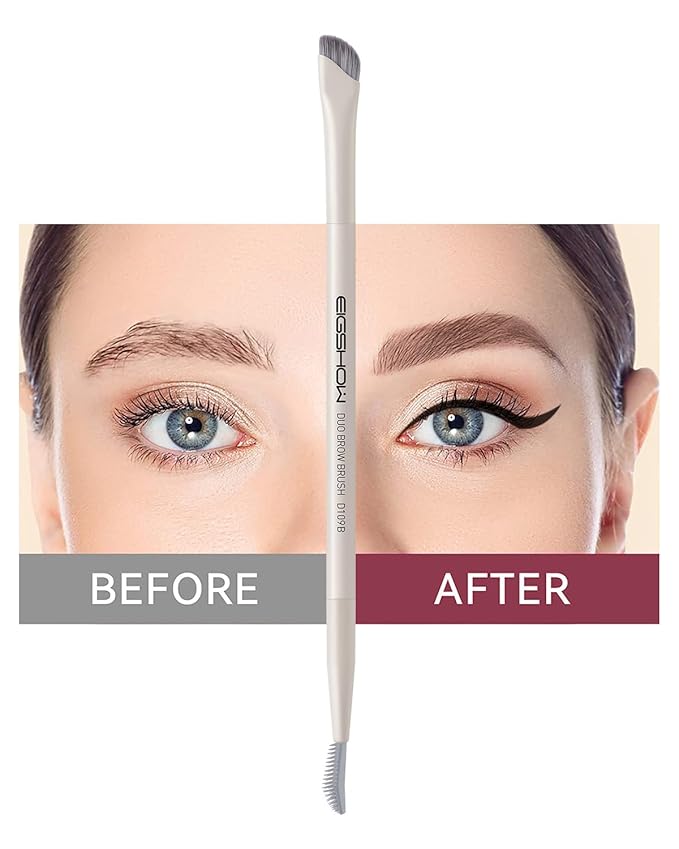 EIGSHOW Dual-Ended Precision Eyebrow Brush and Comb for Eyeliner Lining, Sculpting Brows, Professional Eye Makeup Tools (D109B)
