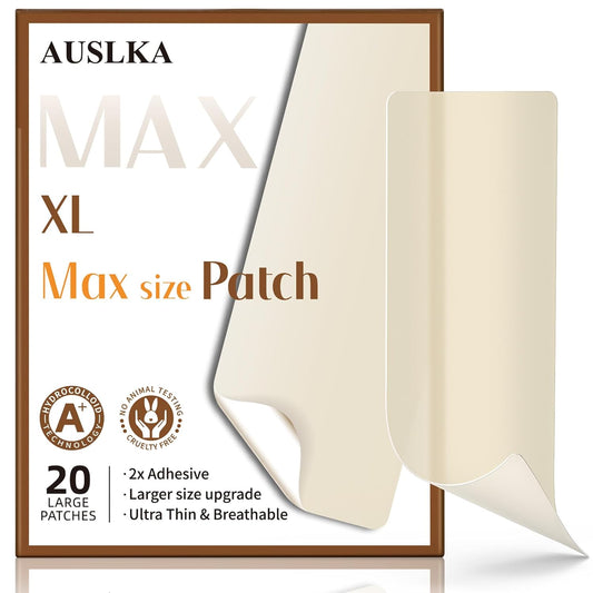 AUSLKA Large Blemish Zit Patches XL - 20 Strips - Hydrocolloid Dots -Blemishes Patch - Zit Breakouts - Blemishes Stickers - Max Size