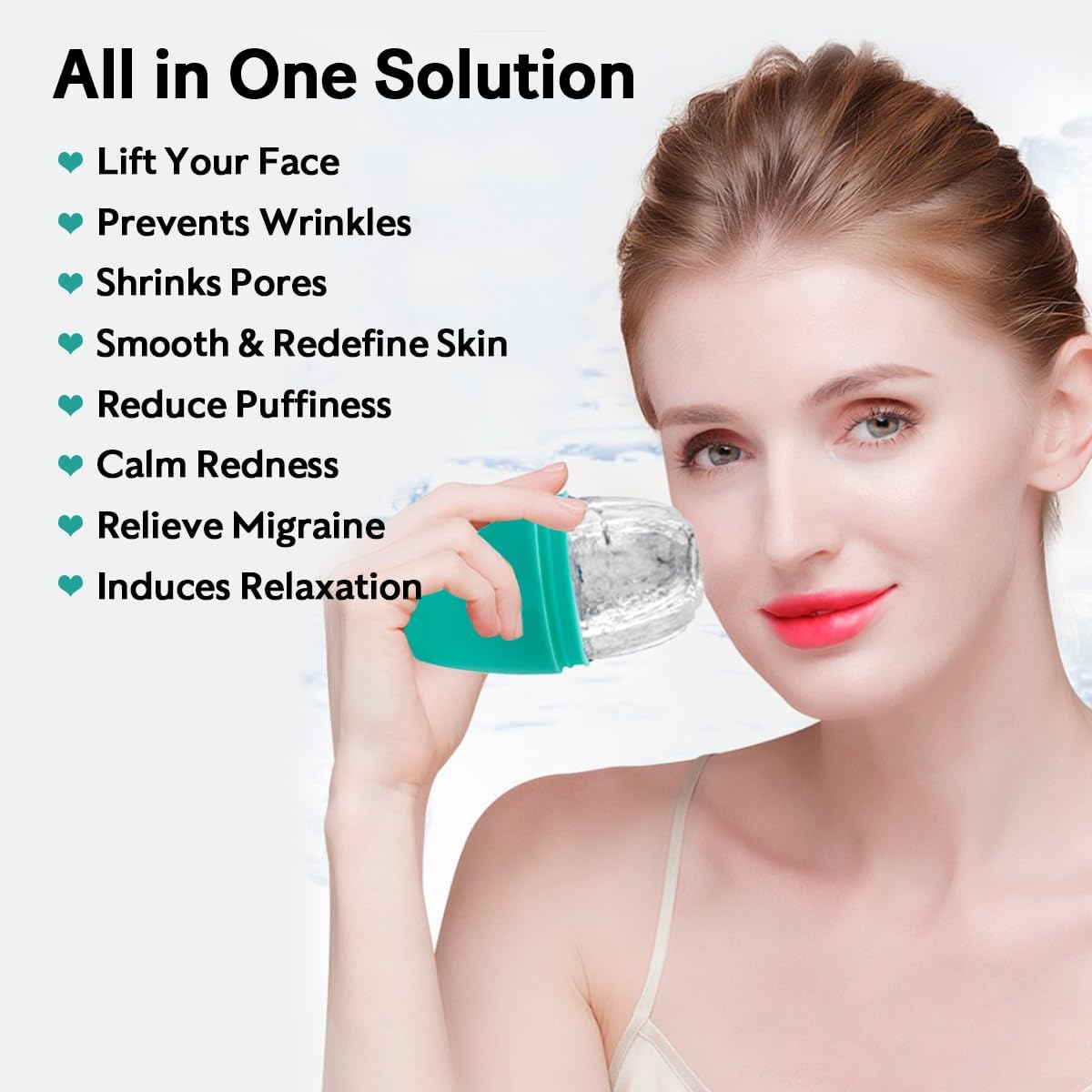 LATME Ice Cube Roller for Face Eyes,Reusable Silicone Ice Mold,Womens Gifts,Face Massager Roller Puffiness Migraine Pain Relief and Minor Injury