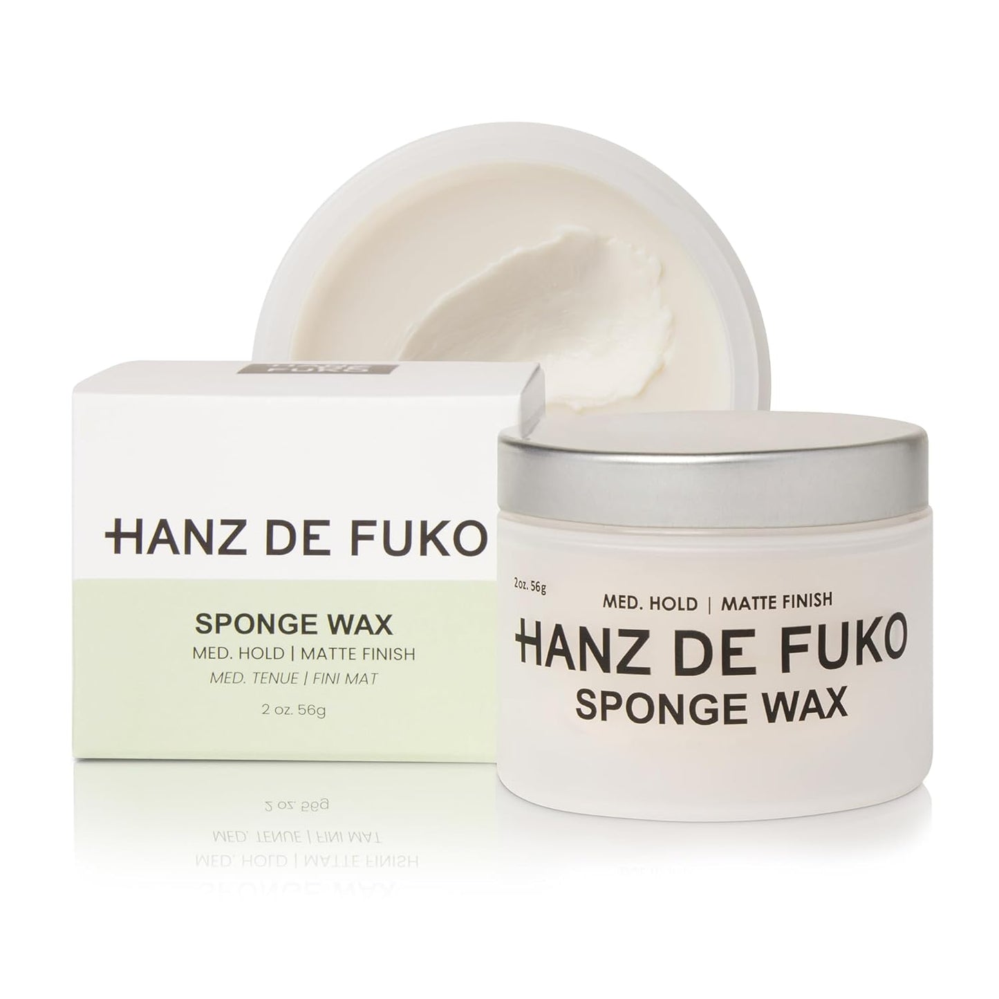 Hanz de Fuko Sponge Wax – Premium Men’s Hair Styling Wax for a Medium Hold, Semi-Matte Finish – Ideal Texture Product for All Hair Types, Especially Thick Hair – 2 oz, Travel Size