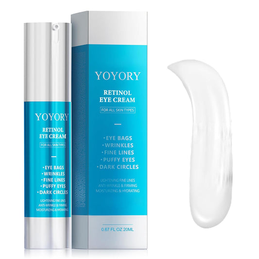 Retinol Under Eye Cream - Anti-Aging Eye Cream for Eye Bags, Dark Circles, and Fade Wrinkles, Fine Lines, Puffy eye Skin Care Treatment for Women and Men, 20ML(Blue)
