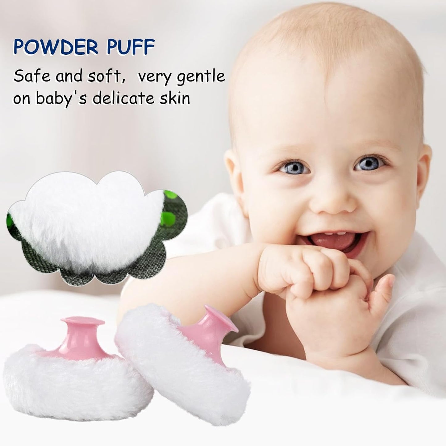 Body Powder Puff and Container for Dusting Powder, Women Powder Puff and Powder Case for Bath and Travel (Floral Diary)