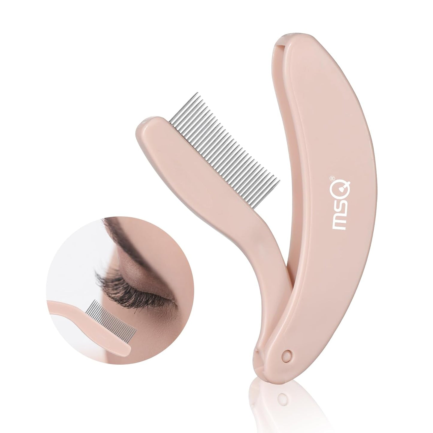 Eyelash Comb MSQ Eyelash Separator Tool Eyelash Comb Separator Folding Eyelash Brush Separator Lash Comb for Eyelash Makeup Brush (khaki)