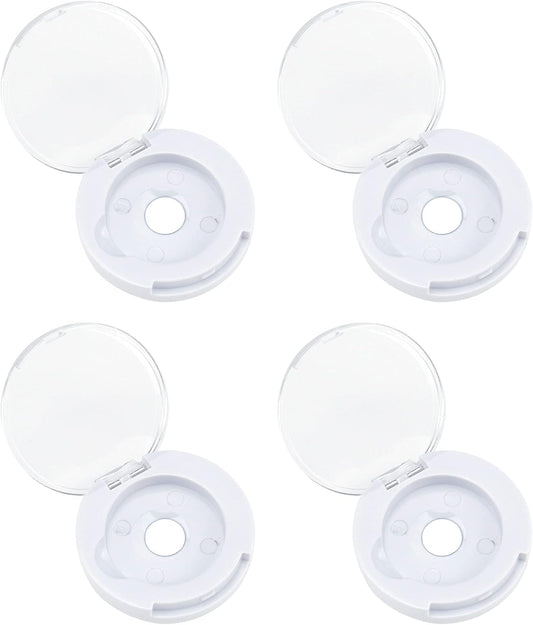 4 Pack Empty Eyeshadow Holder Case Round Magnetic Makeup Eyeshadow Lipstick Palette Container For Travel Sample DIY - White