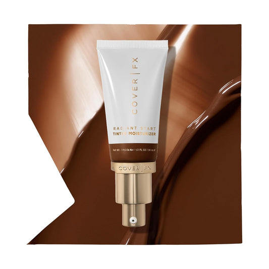 Cover FX Radiant Start Tinted Moisturizer Luminous Finish | Suitable For all Skin Types| Moisturizing Makeup| Light Coverage | 8- Deep skintones with neutral warm undertones