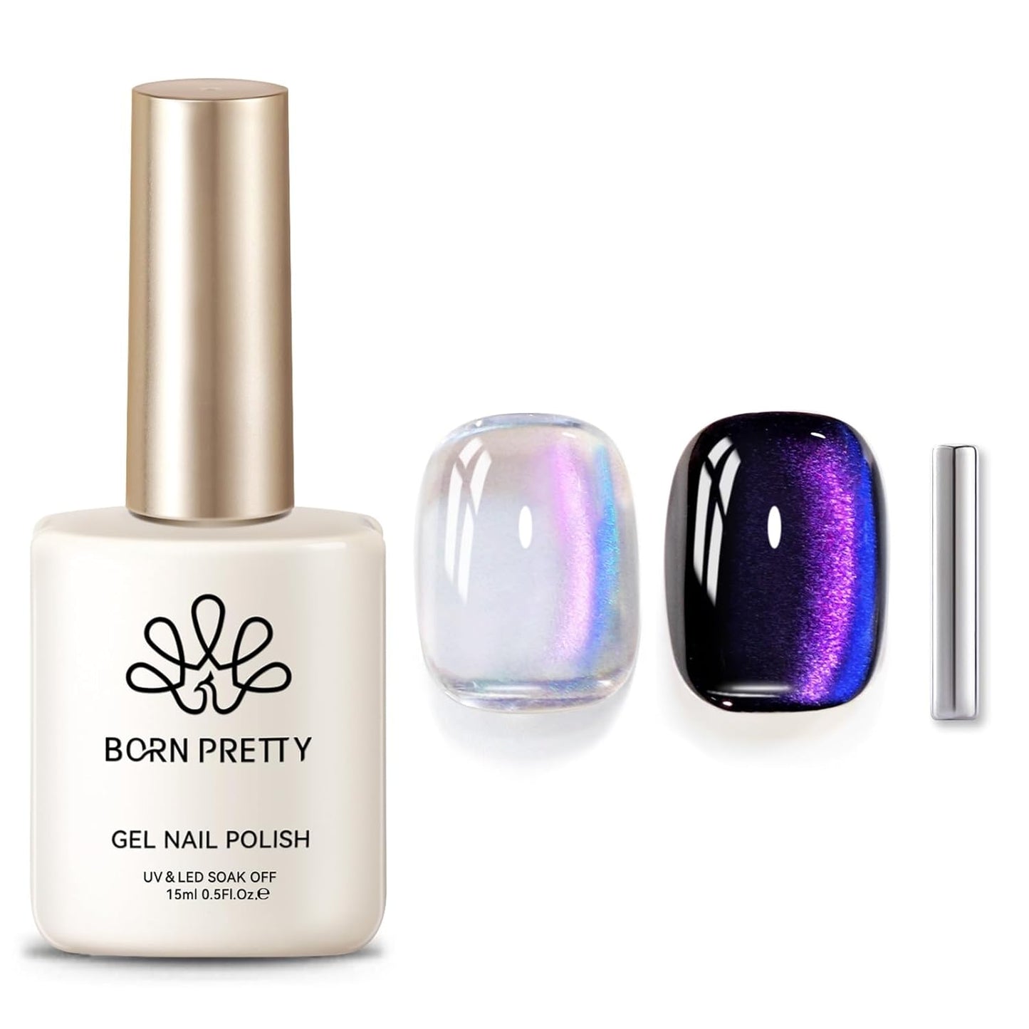 Born Pretty Cat Magnetic Gel Nail Polish Heaven Purple Chameleon Holorgraphic Cat Magnetic Eye Gel Polish Glitter Gel Polish