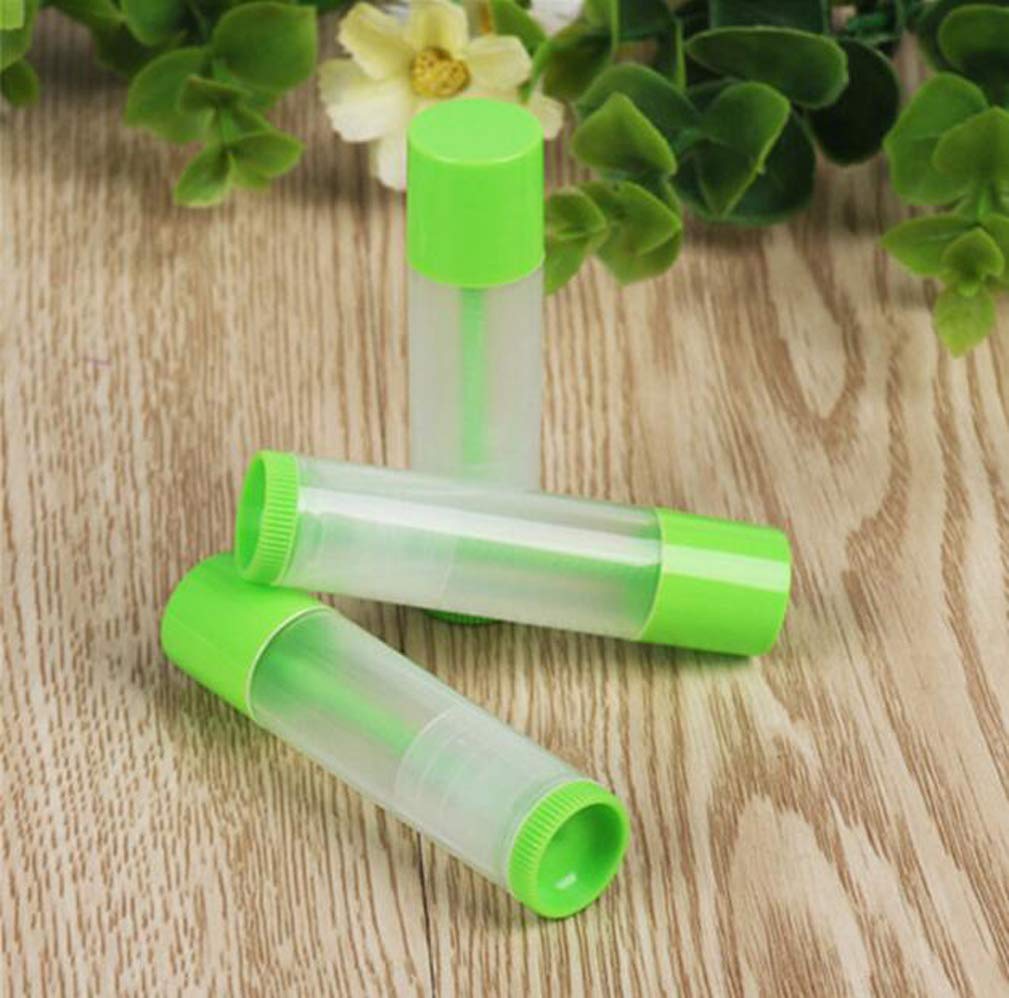 5ml 50 Pcs Empty Clear Lip Balm Tubes Containers with Twist Bottom and Multi Color Caps for Making Lip Balm,DIY Cosmetic Tubes
