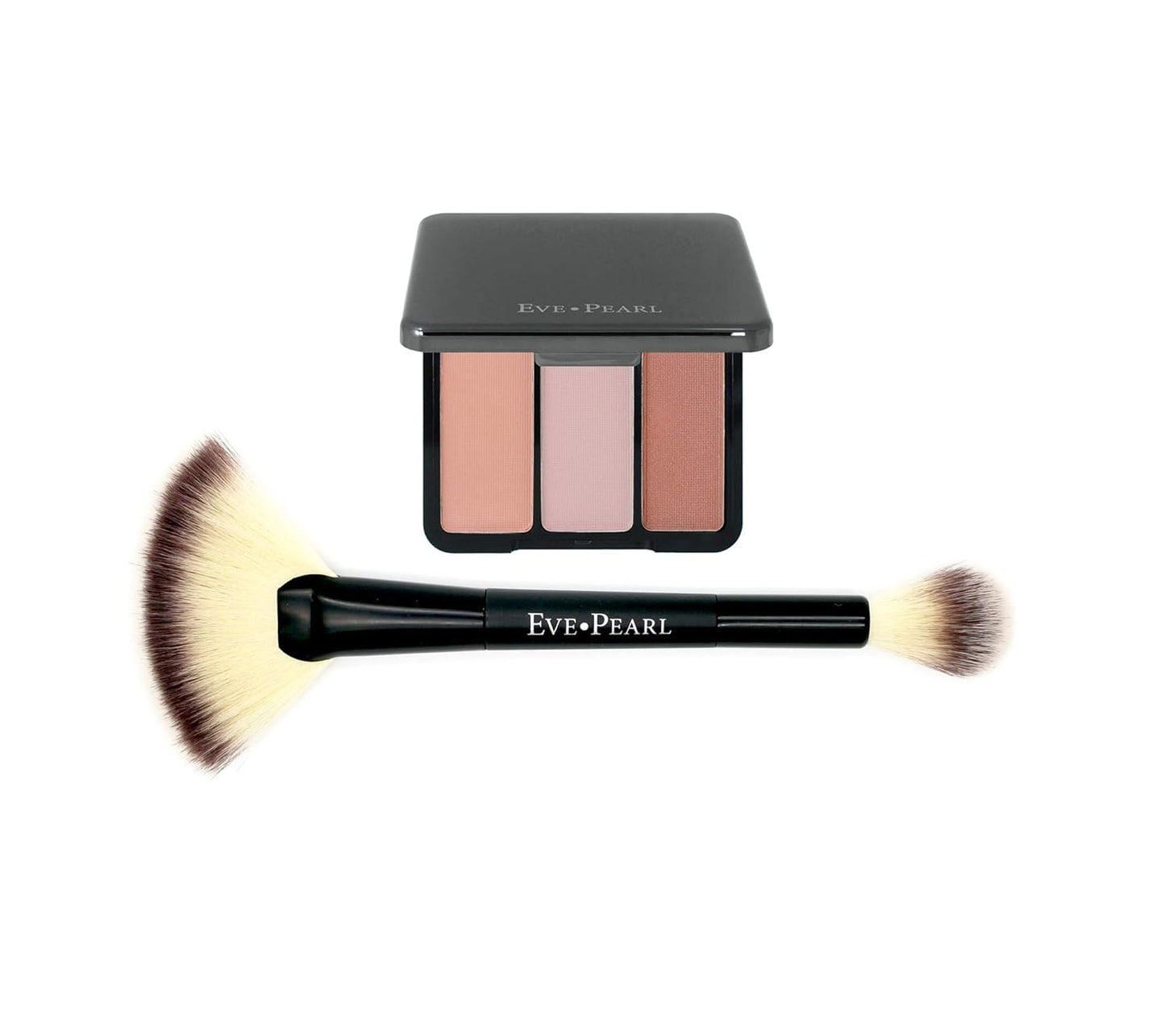 EVE PEARL Blush Trio Blush Palette Long Lasting Skincare Makeup And Dual 204 Fan Highlighter Hypoallergenic Brush Set Make up Kit- Sweet Cheeks