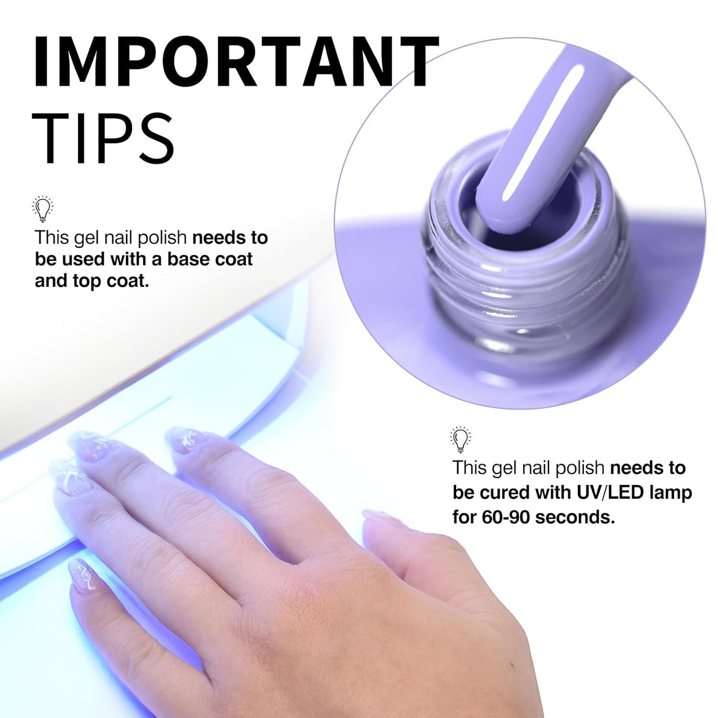 CANNI Purple Gel Polish, 1Pcs Cold Purple Nail Polish Gel High Gloss Soak Off UV Nail French Nail Manicure Salon DIY