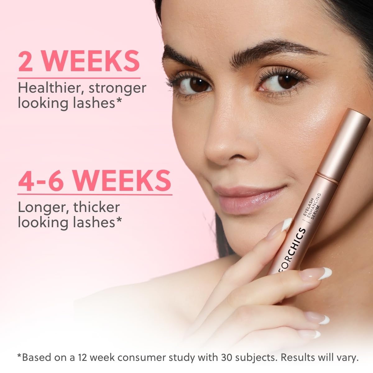 2 in 1 Lash and Brow Growth Serum - Hormone-Free Enhancer for Thicker, Longer Lashes and Brows in 2 Weeks - Organic, Vegan and Gentle