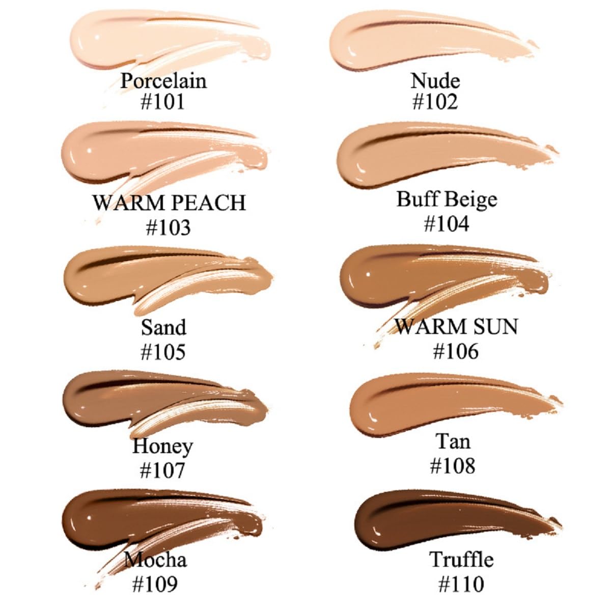 2 Pack PHOERA Foundation 102# Nude 103# Warm Peach,Flawless Soft Matte Liquid Foundation 24 HR Oil Control Concealer Foundation Makeup.