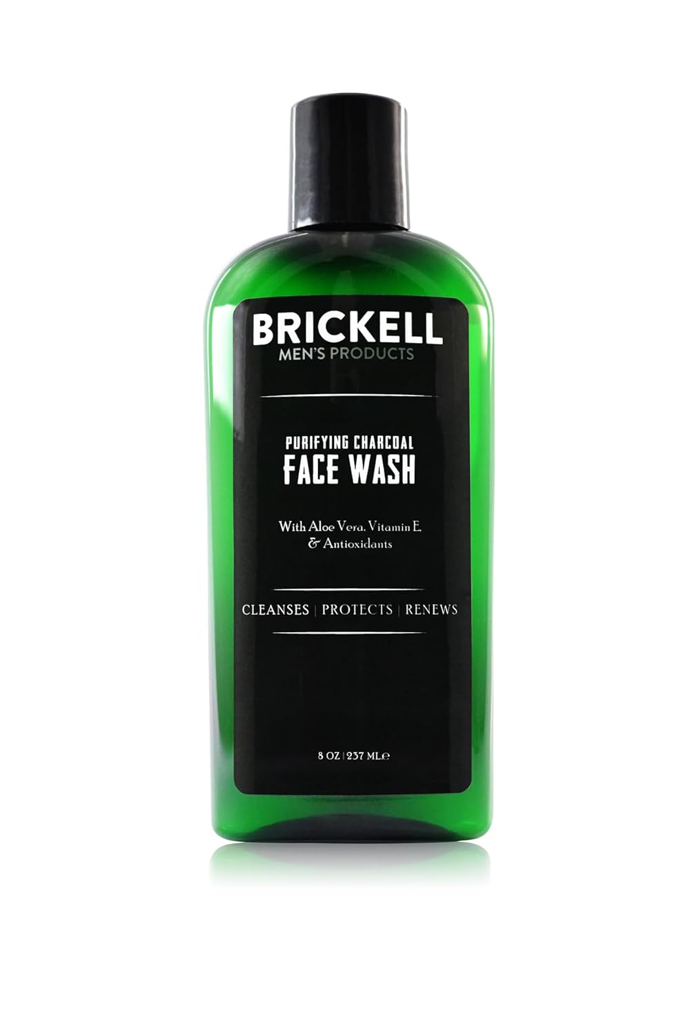 Brickell Men's Purifying Charcoal Face Wash for Men, Natural and Organic Daily Facial Cleanser, 8 Ounce, Scented