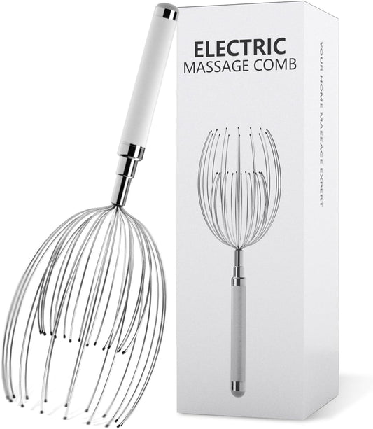 Head Massager Scalp, Electric Scalp Massager with 20 Metal Fingers – Head Scratcher & Hair Massage Tool, Waterproof Relaxation Device for Men and Women