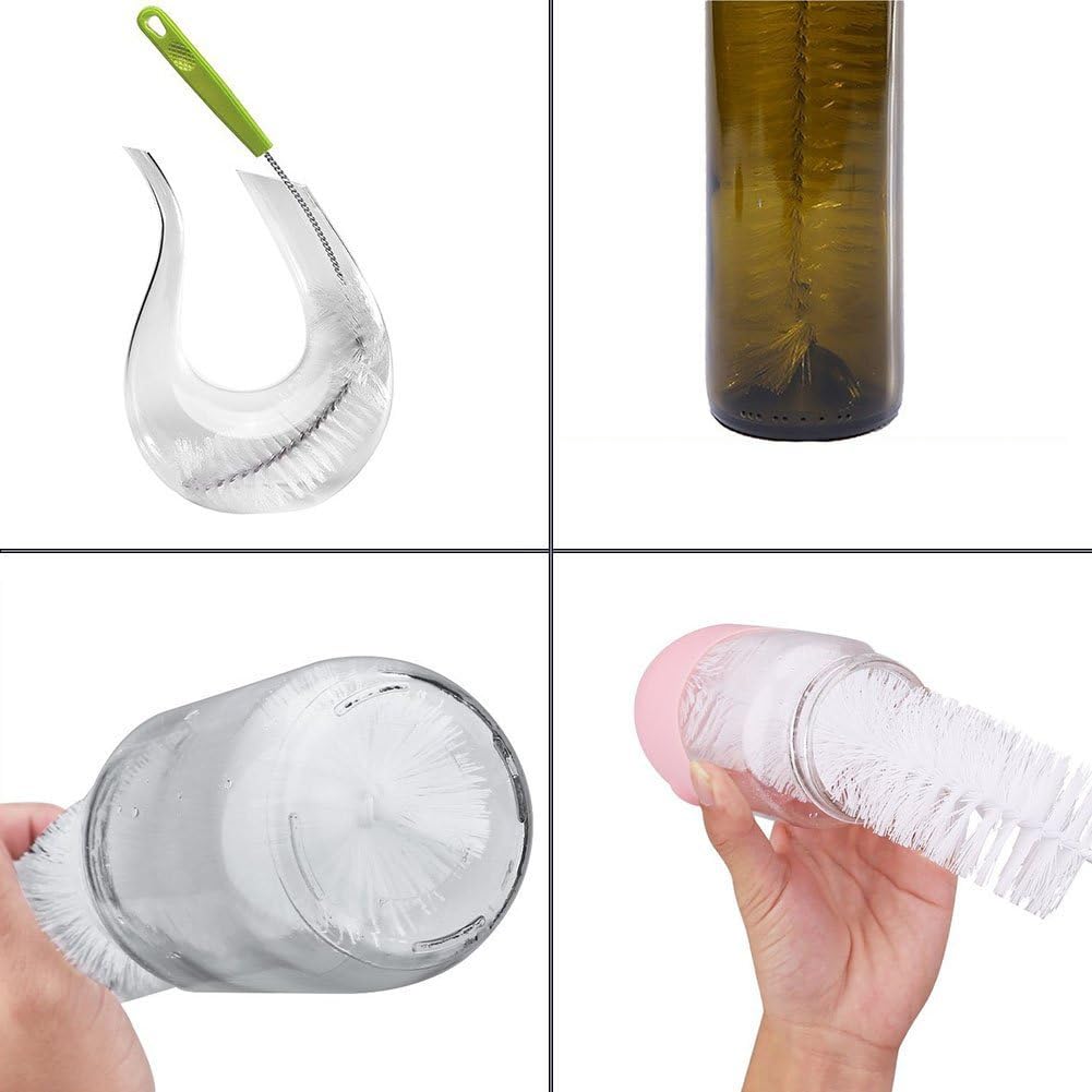Bottle Brush, Bendable Long Handle Cleaner Brushes for Cleaning Neck Bottles, Baby Bottles, Water Bottles, Tumblers, Flask, Bird Feeder, Vase and Home Kitchen Sink Cleaning Brush