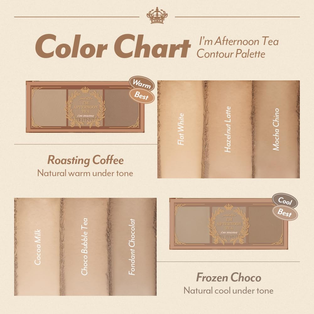 I'm Meme Palette - Afternoon Tea Contour | Roasting Coffee, Bronzer Palette for Face & Cheeks, Matte Powder Bronzer, Natural Makeup, Buildable Coverage, Light to Medium, For Warm Tone Skin, 0.4 Oz