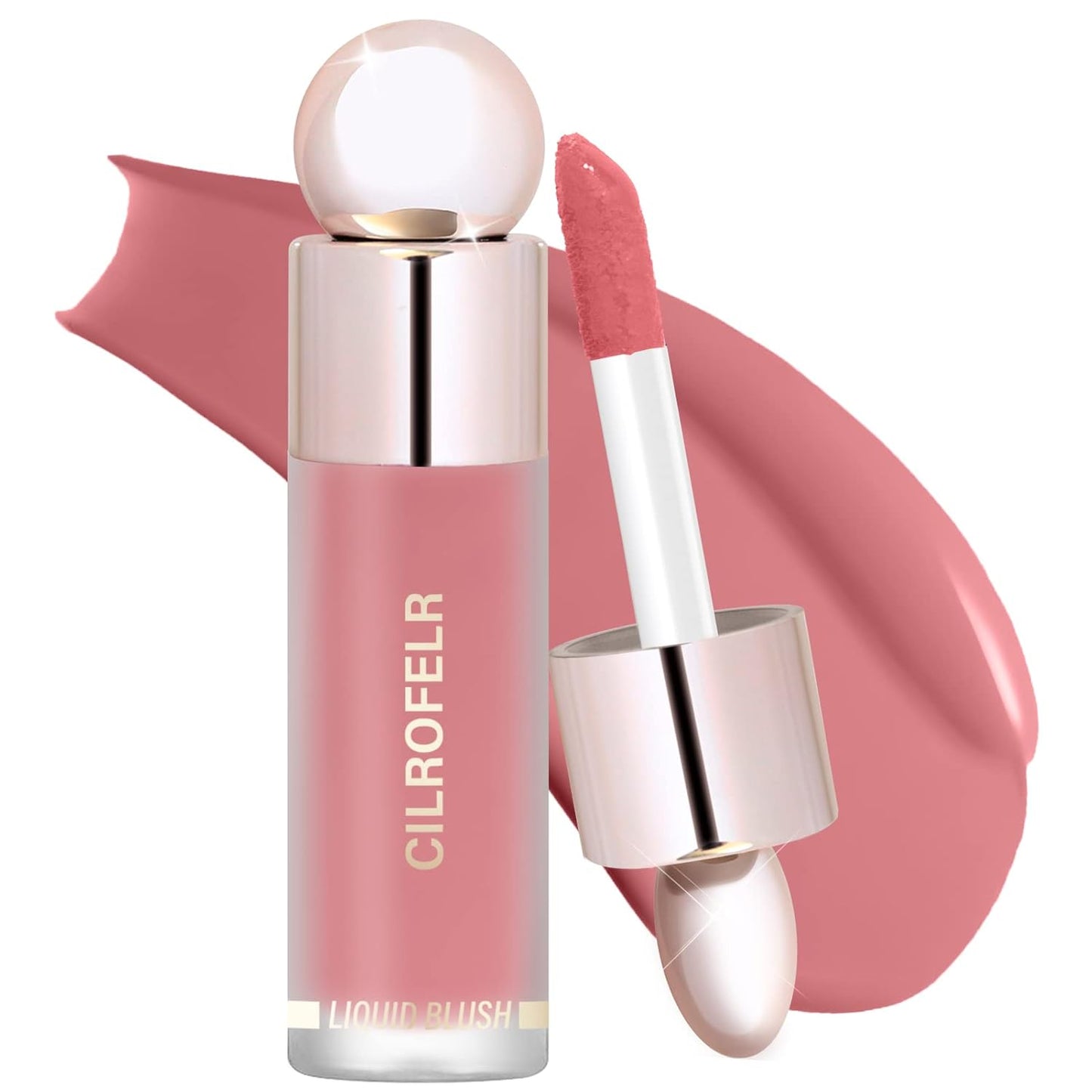 Cilrofelr Dewy Liquid Blush, Soft Cream Liquid Blush for Cheek, Buildable & Blendable Pigment, Lightweight & Smooth Texture, Longwear Formula for a Soft, Natural Flush (01 Soft Rose)