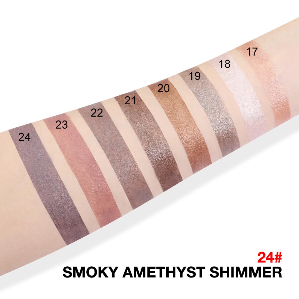 evpct Smoky Amethyst Shimmer Cream Eye Shadow Brightener Sticks Set for Eyes, Smoky Shimmery Matte Pencil Eye shadow Applicator Stick Pen Palette Makeup Waterproof sombras en crema para ojos 24#
