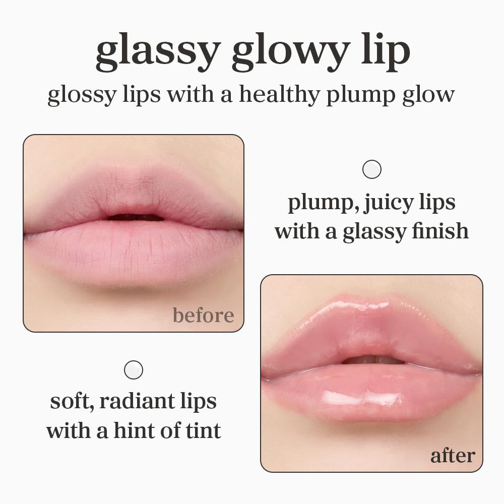 NOONI Korean Lip Oil - Appleclear | Long-Lasting, Moisturizing, Plumping, Revitalizing for Dry Lips, Waterproof, No Peel Off, Hydrating, Nourishing Crystal Clear, 0.12 FL Oz