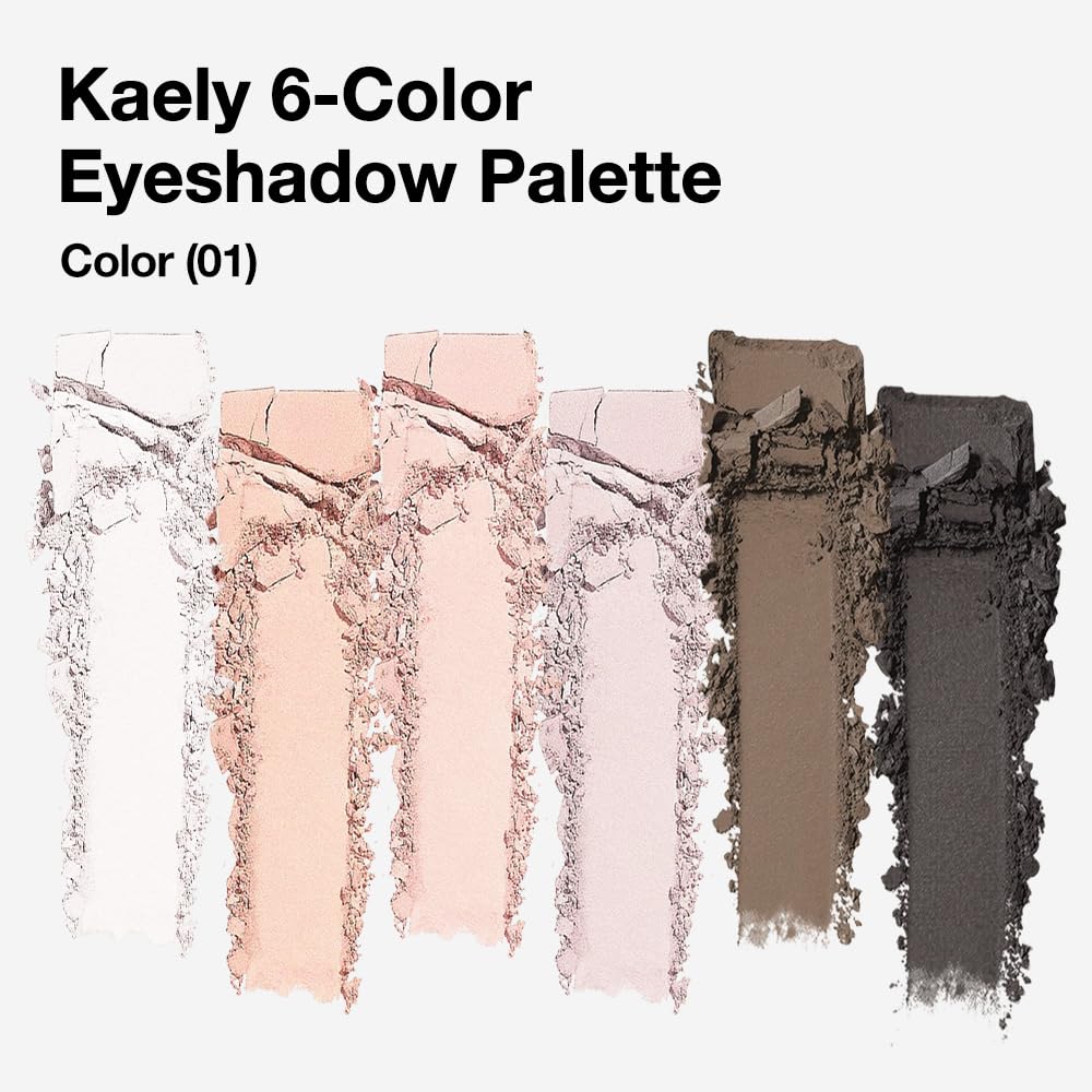 Kaely 6 Color Mini Nude Eyeshadow Palette Makeup, Highly Pigmented Eye Shadow Palette Waterproof, Natural Matte Eye Shadow Palette, paleta de sombras de ojos, Vegan & Cruelty-free, 01