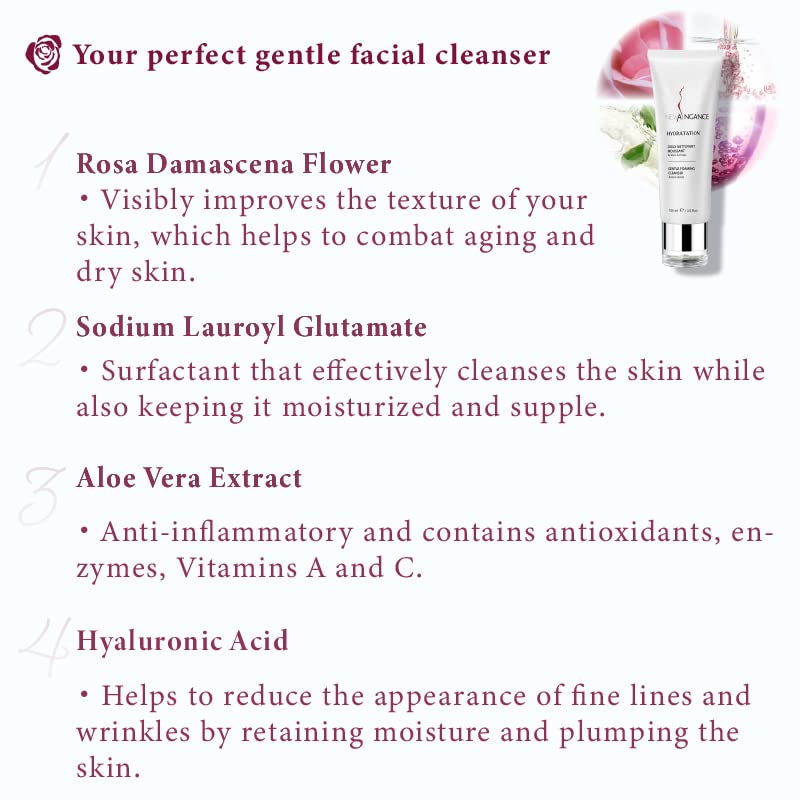 Gentle Foaming Cleanser Daily Face Wash for Unisex Amino Acids Sensitivity-free Perfectly Clean Suitable for All Skin Types, 3.5 Fl Oz