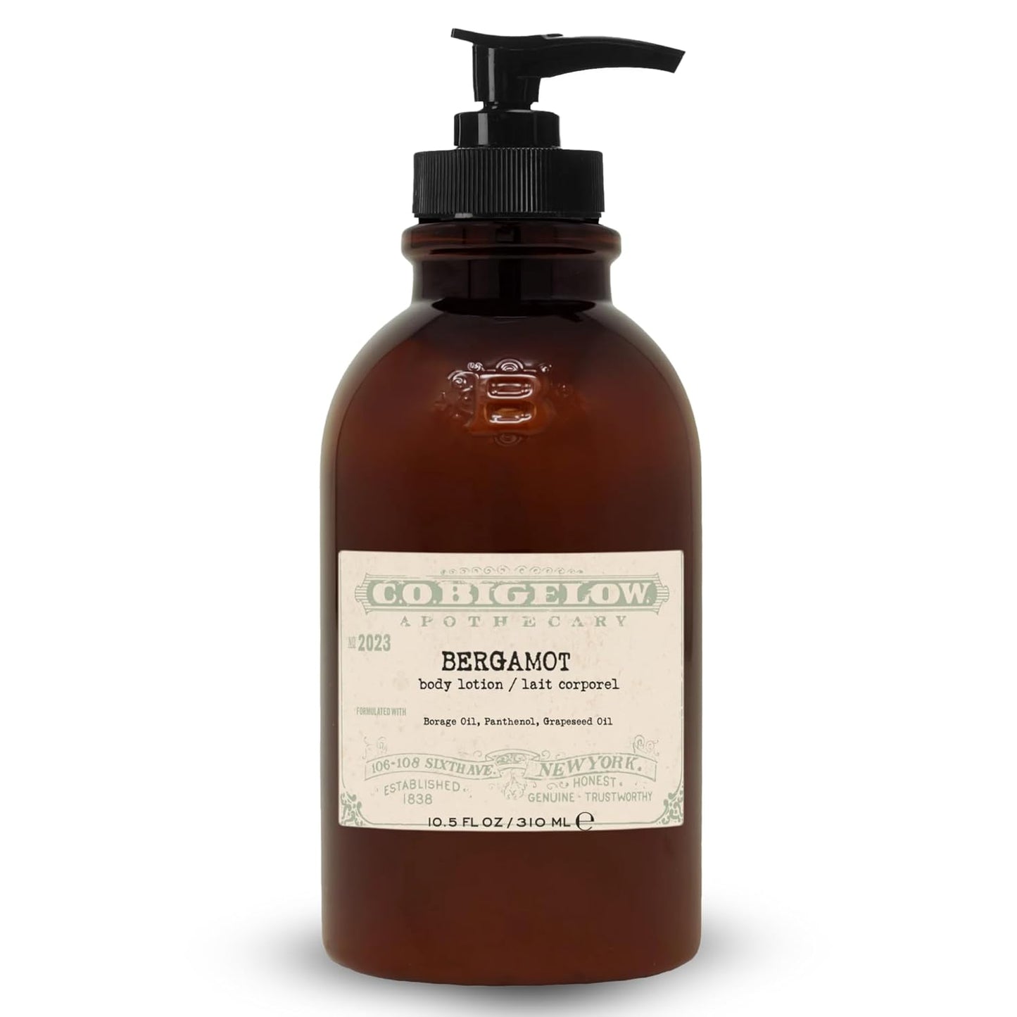 C.O. Bigelow Bergamot Body Lotion, Iconic Collection Moisturizing Body Lotion with Shea Butter, Borage Oil & Grapeseed Oil, 10.5 Fl Oz