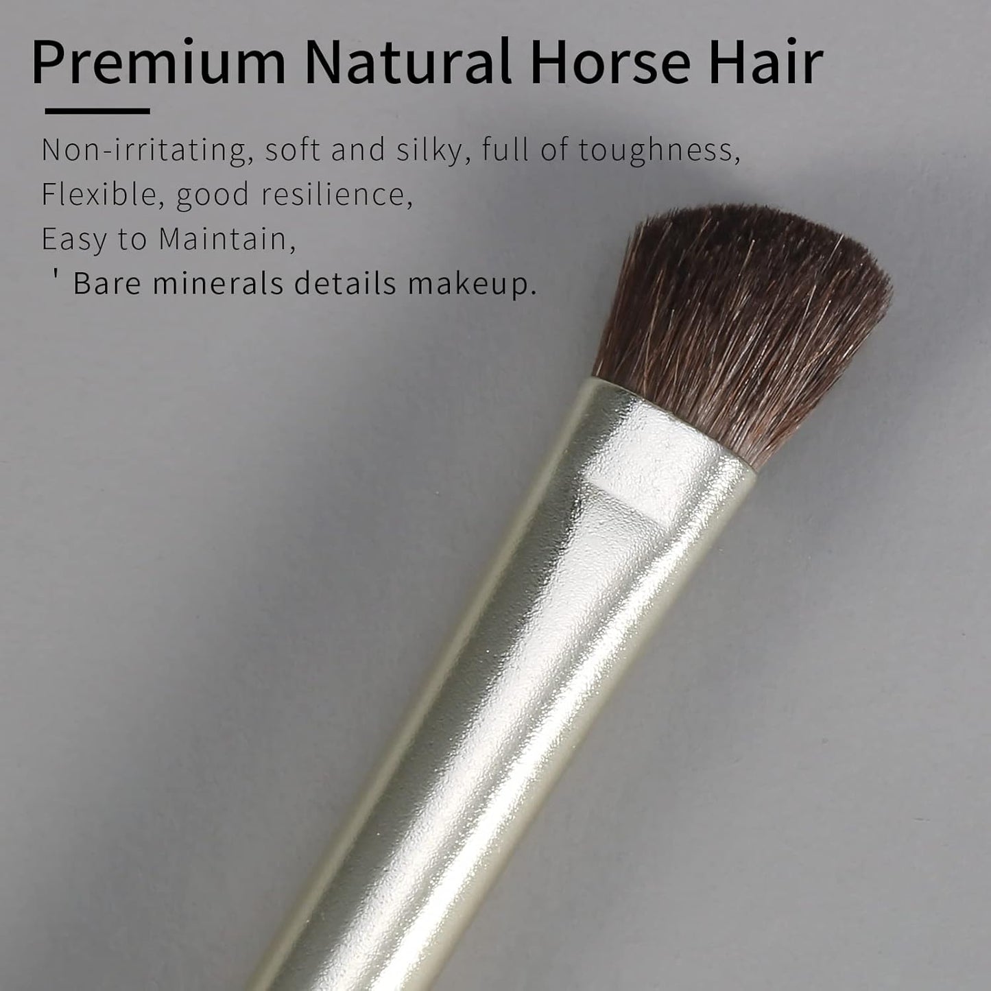 Natural Pony Hair Eye Shadow Brush by ENZO KEN, Small Nose Contour Brush, Angled Eyeshadow Brush, Angled Eye Shadow Brush, Single Eyeshadow Brush, Eye Brushes, Eyeshadow Blending Brush. (Gold, E202)