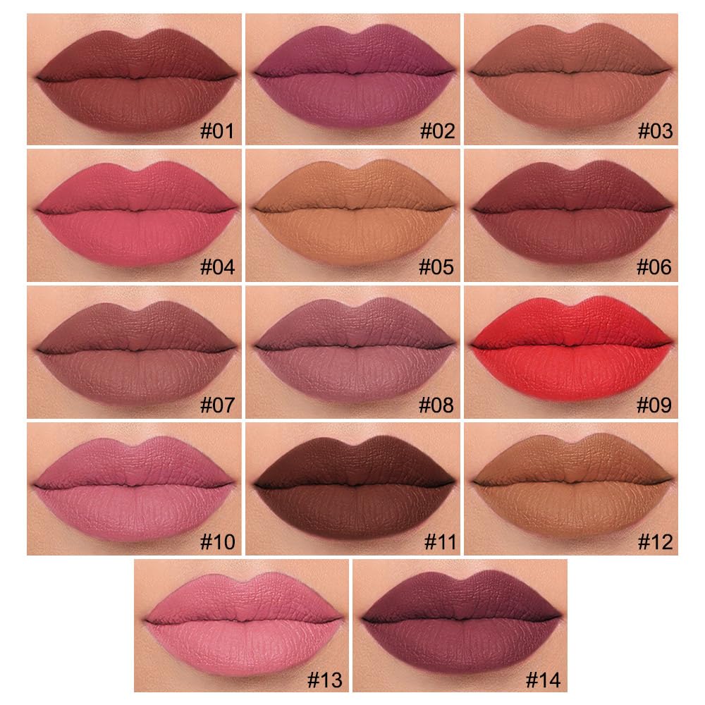 2Pcs Longwear Liquid Lip Liner Stain Marker Pen Set Long Lasting Waterproof, Dark Ruby Red Matte Semi Permanent 24 Hour Lip Liner and Lipstick Combo, Color Stay Lipliner All Day, Lips Stain peel off