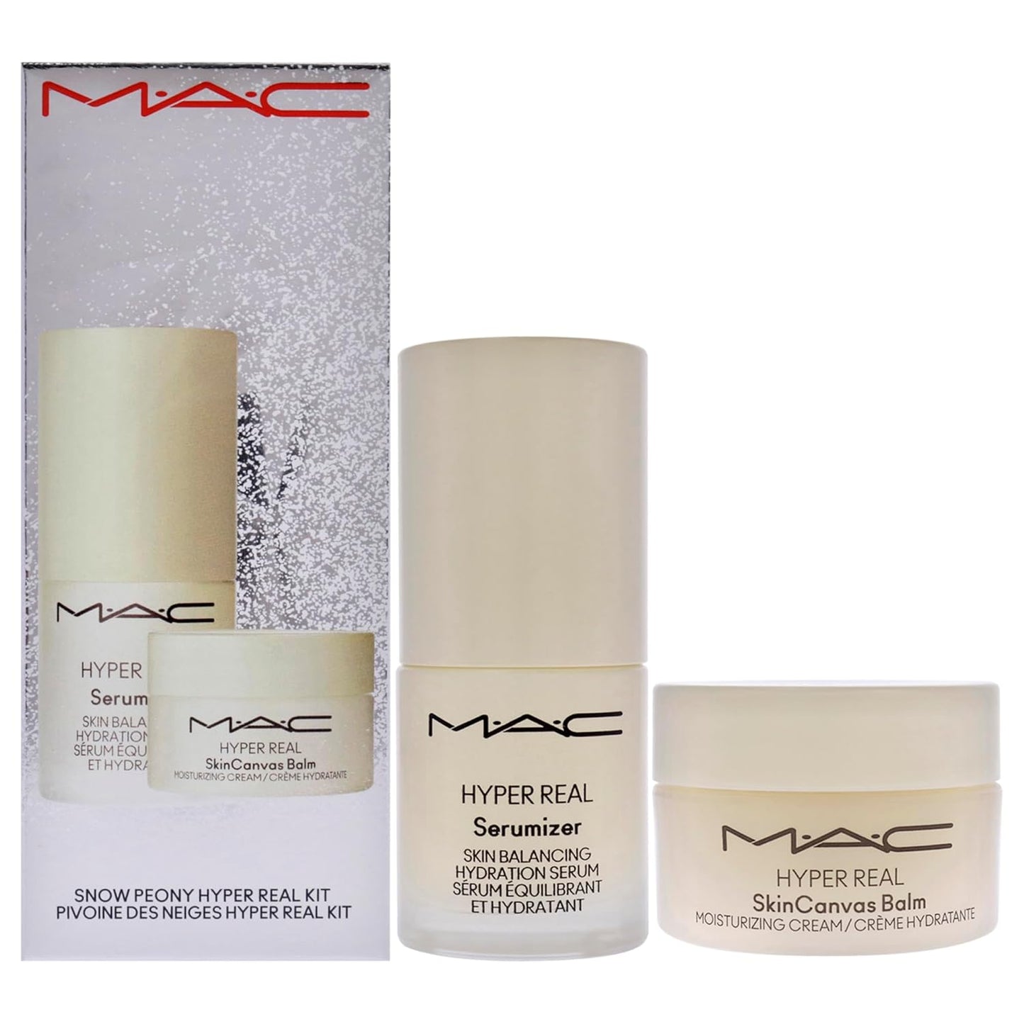 Bizzare Blizzard Snow Peony Hyper Real Kit by MAC for Women - 2 Pc 0.5oz Hyper Real Serum, 0.5oz Hyper Real Cream