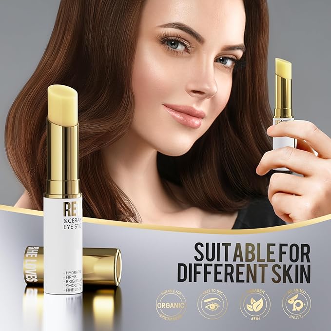 Retinol Eye Stick, Eye Cream for Dark Circles and Puffiness, Eye Brightening Cream for Hydration, Wrinkles in 3-4 Weeks, Travel Portability Anti-Aging Eye Cream for Bags Under Eye Reduces Fine Line